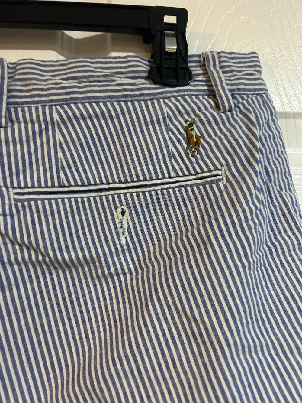 Men’s POLO Ralph Lauren Seersucker Blue 9 inch Shorts